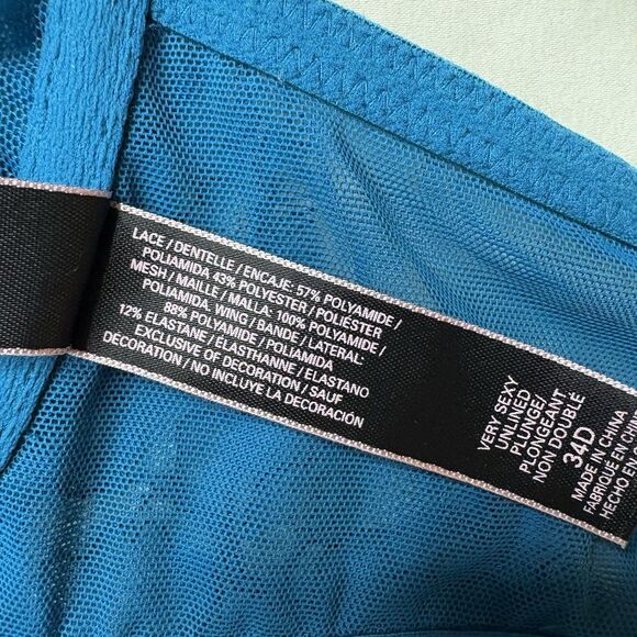 Victoria Secret Unlined Plunge Bra Cage Front Underwire Convertible Strap Sz 34D - Picture 5 of 6